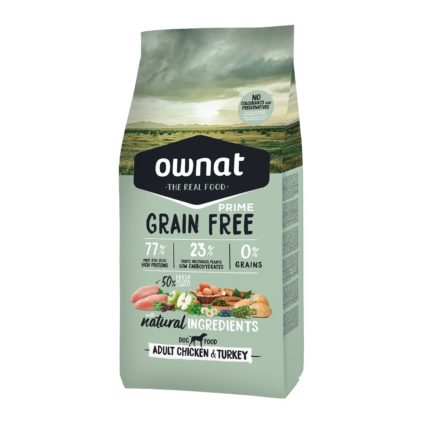 OWNAT PRIME Grain Free Adult sans céréales poulet & dinde pour chat adulte